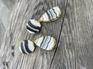 Queen Prong Zebra Jasper  Earrings