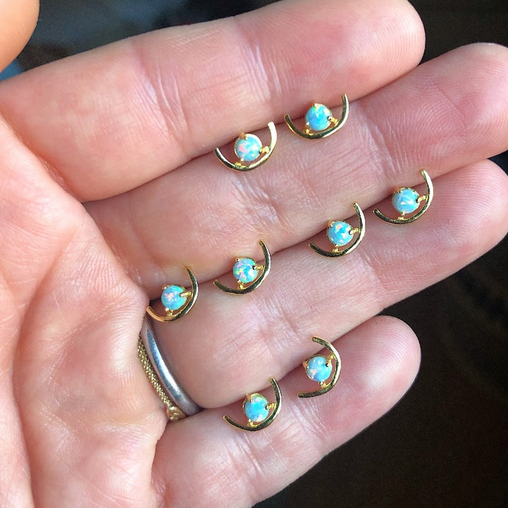 Opal Scoop Studs